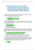 HESI Exit Mental Health Test Bank 2024 &ndash; Complete Questions&comma; Verified Answers&comma; and Detailed Rationales for Nursing Students