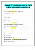 Dunphy Primary Care&colon; Neuro &vert; Q&A Latest 2024&sol;2025 &vert; 100&percnt; PASS