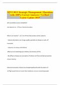 SEVI 3013 Strategic Management &vert; Questions with 100&percnt; Correct Answers &vert; Verified &vert; Latest Update 2025