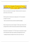 SEVI 3013 Strategic Management Exam 2 Questions with 100&percnt; Correct Answers &vert; Verified &vert; Latest Update 2025