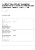 PA NOTARY EXAM &lpar;NEWEST EXAM 2025&rpar; &vert; QUESTIONS AND CORRECT ANSWERS &lpar;GRADED A&plus;&rpar; &vert; VERIFIED ANSWERS &vert; LATEST EXAM