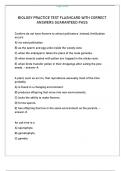 BIOLOGY PRACTICE TEST FLASHCARD WITH CORRECT ANSWERS GUARANTEED PASS