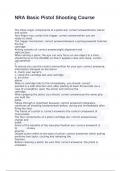 NRA Basic Pistol Shooting Course exam with 100&percnt; correct answers 2025