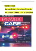 TEST BANK FOR  Paramedic Care&colon; Principles & Practice 6th Edition&comma; Volume&period; 1 &ndash; 5&comma; by &lpar;Bledsoe&rpar;  &emsp;