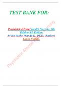    Test Bank for Psychiatric-Mental Health Nursing&comma; 8th  Edition by RN Mohr&comma; Wanda K&period;&comma; Ph&period;D&period; &lpar;Author&rpar;  Latest Update&period;