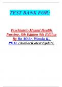 TEST BANK FOR&colon;  Psychiatric-Mental Health Nursing&comma; 8th Edition 8th Edition By Rn Mohr&comma; Wanda K&period;&comma; Ph&period;D&period; &lpar;Author&rpar;Latest Update
