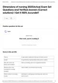 Dimensions of nursing 2025&vert;Actual Exam Set Questions And Verified Answers &lpar;Correct solutions&rpar; &vert; Get It 100&percnt; Accurate&excl;&excl;