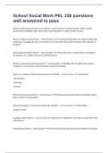 School Social Work PEL 238 questions well answered to pass