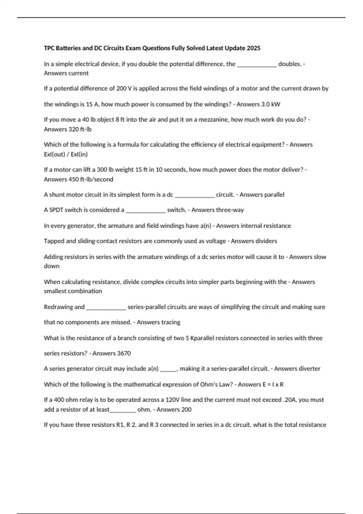 TPC Bundled Exam Questions and Answers Latest Update 2025/2026 (Graded ...