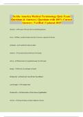 Scribe America Medical Terminology Quiz Exam Questions & Answers &vert; Questions with 100&percnt; Correct Answers &vert; Verified &vert; Updated 2025