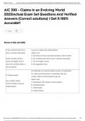 AIC 300 - Claims in an Evolving World 2025&vert;Actual Exam Set Questions And Verified Answers &lpar;Correct solutions&rpar; &vert; Get It 100&percnt; Accurate&excl;&excl;