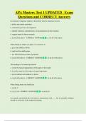 APA Mastery Test 1 UPDATED Exam  Questions and CORRECT Answers
