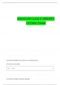 MISSOURI CLASS E DRIVER-S LICENSE INFORMATION QUESTIONS WITH 100&percnt; CORRECT ANSWERS