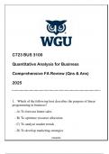 C723 BUS 3100 Quantitative Analysis for Business Comprehensive FA Review &lpar;Qns & Ans&rpar; 2025
