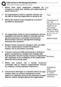 WGU D351 Section 1 HR Management Roles Questions with complete solution 