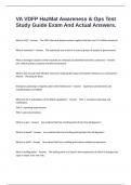 VA VDFP HazMat Awareness & Ops Test Study Guide Exam And Actual Answers&period;