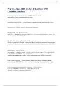 Pharmacology 5334 Module 2 Questions With Complete Solutions