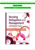 Test Bank for Nursing Delegation and Management of Patient Care&comma; 3rd Edition by Motacki  &vert; Verified Chapter's 1 - 21 &vert; Complete Newest Version   
