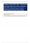 Complete&semi; WGU D307&vert; D307 - Educational Psychology WGU Actual Exams Questions 2025 With Verified Answers&vert; Grade A&plus; &lpar;Psychology&sol;Educational Psychology&rpar;