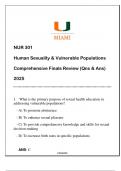 NUR 301 Human Sexuality & Vulnerable Populations &lpar;UM&rpar; Comprehensive Finals Review 2025