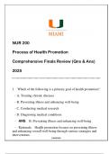 NUR 200 Process of Health Promotion &lpar;UM&rpar; Comprehensive Finals Review 2025