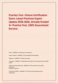  Practice Test- Chemo Certification Exam&comma; Latest Premium Expert Update 2026-2026&comma; Already Graded A&plus; Practice Test&comma; 100&percnt; Guaranteed Success&period;