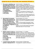 DIABETES NCLEX QUESTIONS AND ANSWERS GRADED A&plus;
