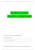 GEORGIA CLASS F DRIVERS LICENSE QUESTIONS WITH 100&percnt; CORRECT ANSWERS