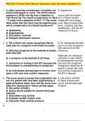 NCLEX Critical Care Nurse Question and Answers Graded A&plus;