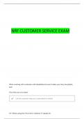 NRF CUSTOMER SERVICE EXAM STUDY GUIDE FHS WATTS QUESTIONS WITH 100&percnt; CORRECT ANSWERS