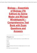 Biology &ndash; Essentials of Biology &lpar;7th Edition&rpar; by Sylvia Mader and Michael Windelspecht &ndash; Complete Test Bank with Questions and Answers for Chapters 1&ndash;32