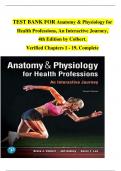 TEST BANK FOR Anatomy & Physiology for Health Professions&comma; An Interactive Journey&comma;  4th Edition by Colbert&comma;  Verified Chapters 1 - 19&comma; Complete 