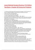 Lewis Medical-Surgical Nursing 11th Edition Test Bank- Chapter 49 Endocrine Problems Exam 2025&sol;2026 Questions With Completed & Verified Solutions&period;