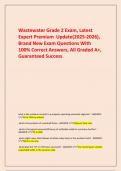  Wastewater Grade 2 Exam&comma; Latest Expert Premium  Update&lpar;2025-2026&rpar;&comma; Brand New Exam Questions With 100&percnt; Correct Answers&comma; All Graded A&plus;&comma; Guaranteed Success&period;