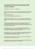 Nutrition 331 Final Exam Questions With Correct Answers&period;