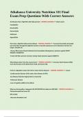 Athabasca University Nutrition 331 Final Exam Prep Questions With Correct Answers&period;