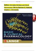 TEST BANK For Basic and Clinical Pharmacology&comma; 15th Edition by Bertram G&period; Katzung&comma; Verified Chapters 1 - 66&comma; Complete Newest Version