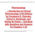 Pharmacology &ndash; Introduction to Clinical Pharmacology &lpar;11th Edition&rpar; by Constance G&period; Visovsky&comma; Cheryl H&period; Zambroski&comma; and Shirley M&period; Hosler &ndash; Test Bank with Questions and Answers for Chapters 1&ndash;23