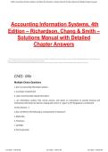 Accounting Information Systems &lpar;AIS&rpar;&comma; 4th Edition &ndash; Vernon J&period; Richardson &ndash; Chapters 1&ndash;18 Complete Solutions Manual