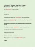 Advanced Human Nutrition Exam 1 Questions with Correct Answers