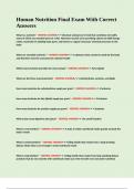 Human Nutrition Final Exam With Correct Answers&period;