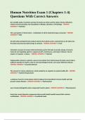 Human Nutrition Exam 1 &lpar;Chapters 1-4&rpar; Questions With Correct Answers&period;