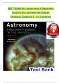 TEST BANK For Astronomy A Beginners Guide to the Universe&comma; 8th Edition by Chaisson&comma; Verified Chapters 1 - 18&comma; Complete Newest Version
