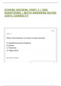 CCHPBC REVIEW&colon; PART 1 &vert; 560 QUESTIONS &vert; WITH ANSWERS RATED 100&percnt; CORRECT&excl;&excl;