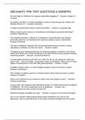 AMCA MHTC PRE-TEST QUESTIONS & ANSWERS