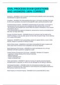 CIVIL PROCESS EXAM QUESTIONS AND ANSWERS 100&percnt; CORRECT  