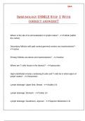 IMMUNOLOGY USMLE STEP 1 WITH CORRECT ANSWERS&excl;&excl;