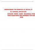 Test bank for understanding the essentials of critical care nursing 3rd edition by perrin