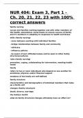 NUR 404 Exam 3&comma; Part 1 - Ch&period; 20&comma; 21&comma; 22&comma; 23 with 100- correct answers&period;