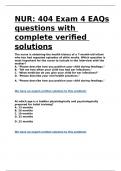 NUR 404 Exam 4 EAQs questions with complete verified solutions